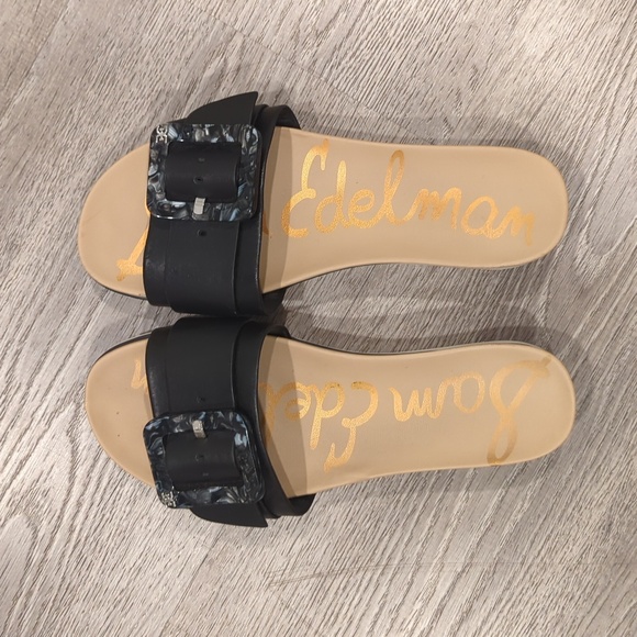 Black Leather Sandals - Picture 3 of 3